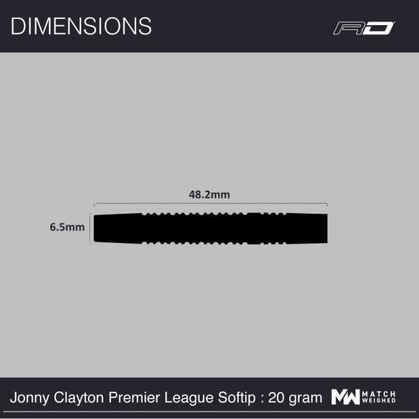 Red Dragon Jonny Clayton Premier League Softdarts Abmessungen
